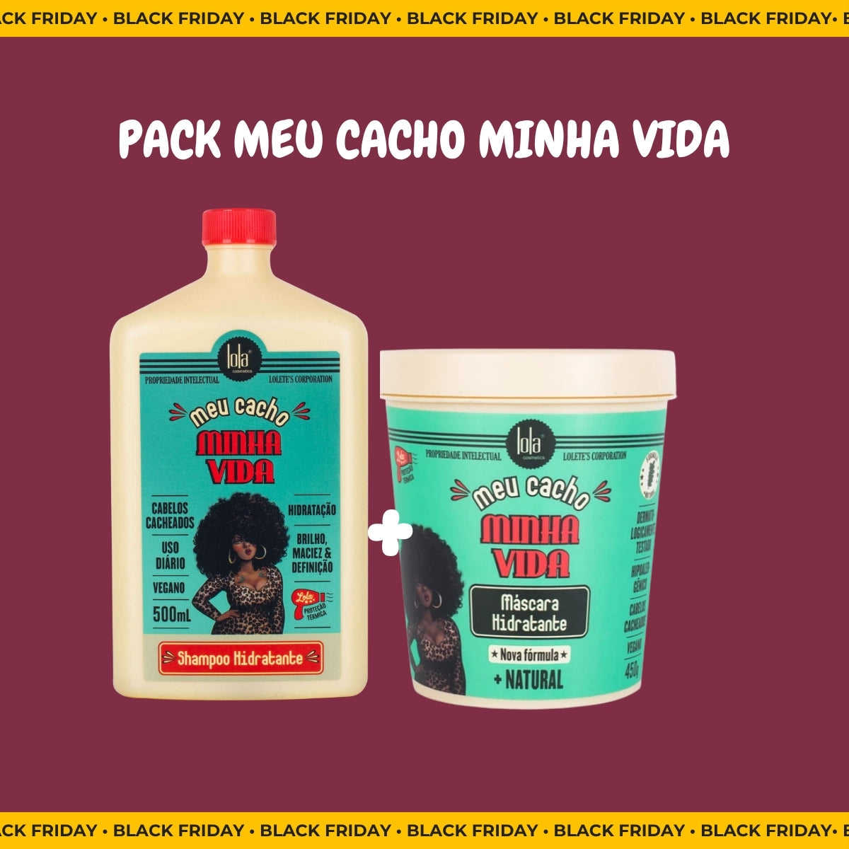 LOLA - KIT Meu Cacho Minha Vida - Shampoo 500ml + Máscara 450gr